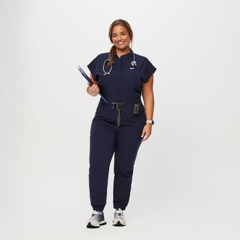 Navy figs jumpsuit